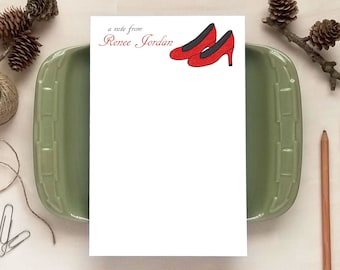 Personalized Notepad - Red High Heels Notepad - Shoe Stationery for Her - Gifts for Shoe Lovers