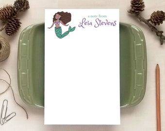 Custom Mermaid Notepad - Personalized Mermaid Stationery - Mermaid Gift