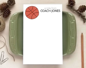 Personalized Basketball Notepad - Basketball Stationery - Gifts for Coach or Player - Basketball Gift