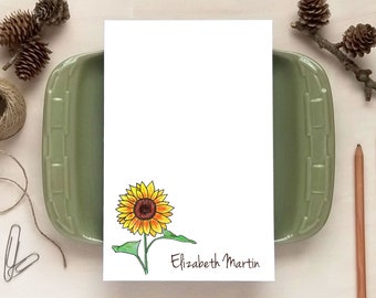 Personalized Notepad - Sunflower Notepad for Women - Personalized Floral Notepads - Gifts for Her