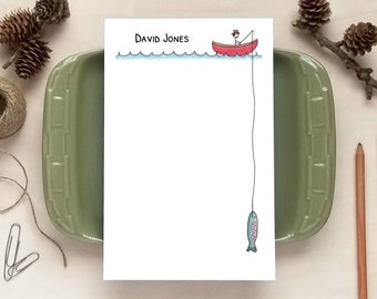Fishing Notepad - Personalized Notepad - Gifts for Fisherman - Fishing Gift for Men