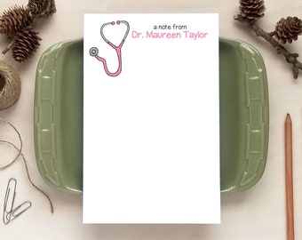 Stethoscope Notepad for Doctors or Nurses - Personalized Notepads - Medical Stationery Gifts