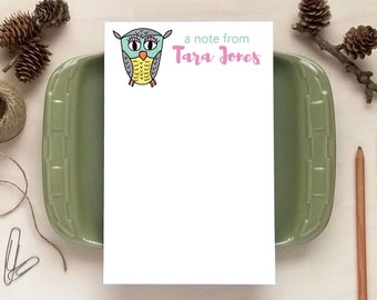 Owl Notepad for Her - Personalized Notepads - Stationery Gifts for Women