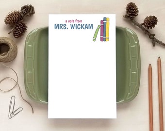 Teacher Gift - Stack of Books Notepad - Personalized Notepads - Stationery Gifts for Teachers