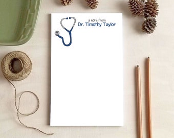 Stethoscope Notepad for Doctors or Nurses - Personalized Notepads - Medical Stationery Gifts - Doctor Gift