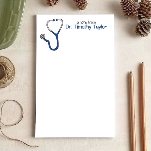 Stethoscope Notepad for Doctors or Nurses Personalized Etsy