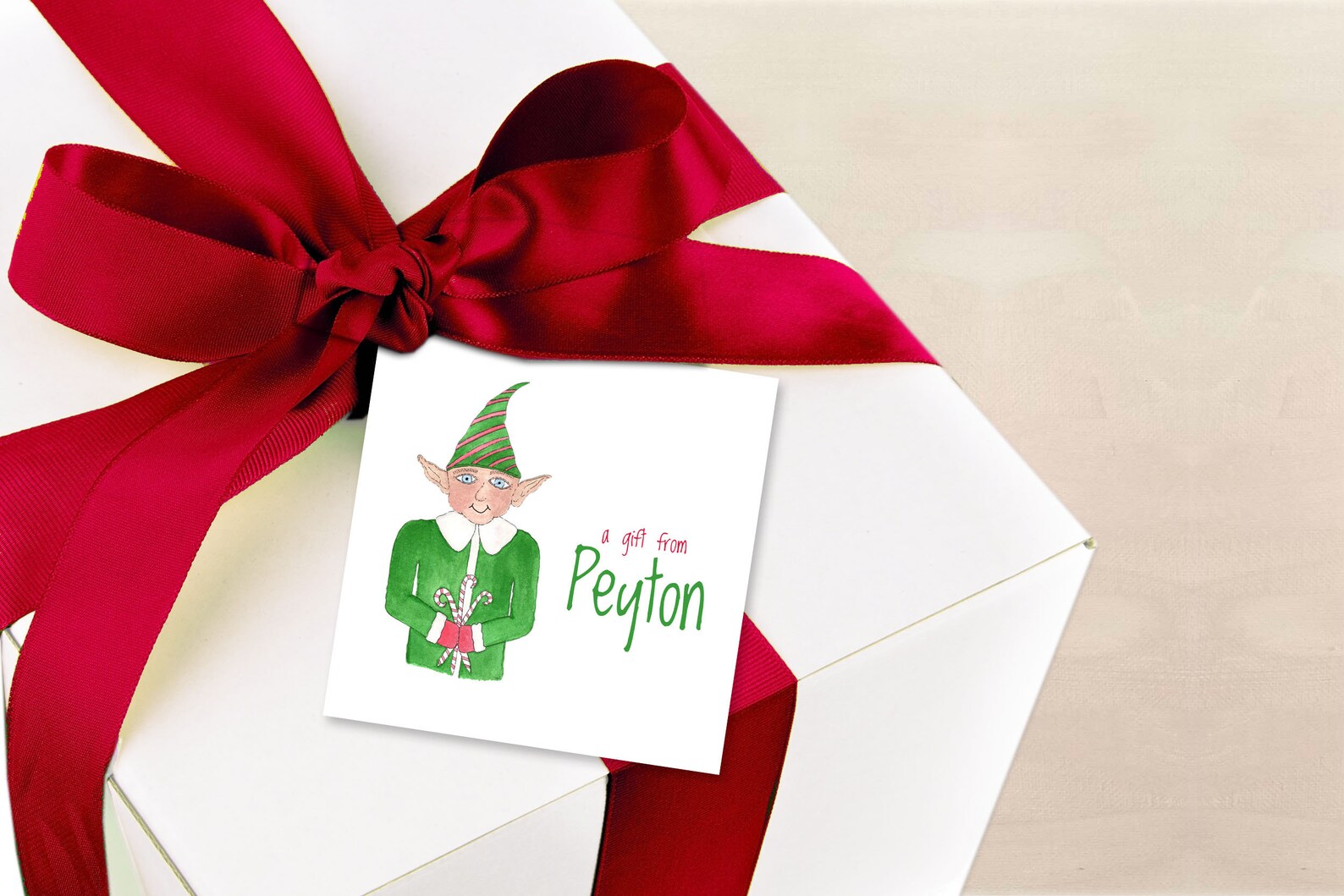 Christmas Enclosure Cards MINI Cards Personalized Elf Gift Etsy