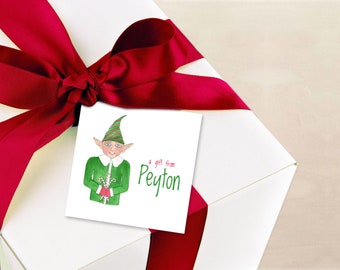 Christmas Enclosure Cards - MINI Cards - Personalized Elf Gift Tags - Elf Favor Tags