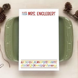 Rainbow Alphabet Notepad - Gifts for Teachers - Personalized Notepad