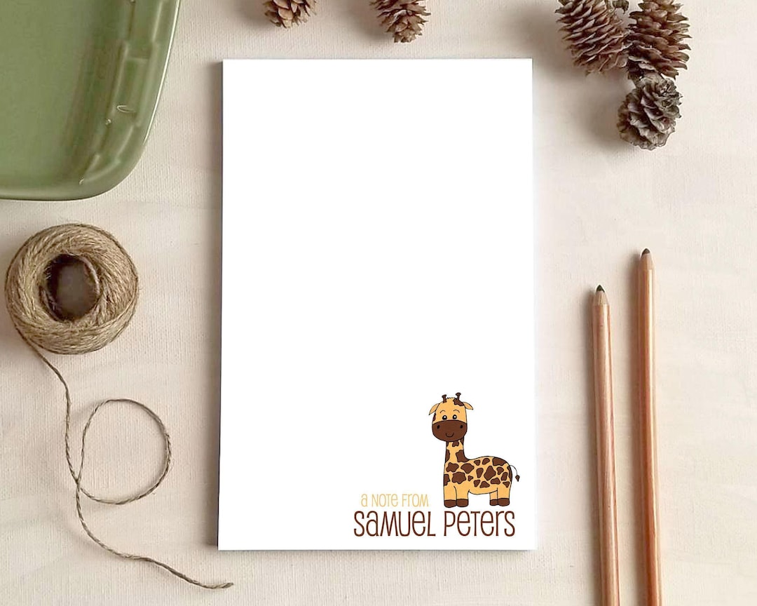 Fun Animal Note Pad Giraffe Notepad - Zoo Animal Stationery Gift for Kids - Personalized ...