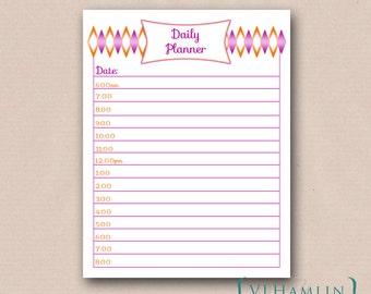 Raspberry and Orange Sorbet, Daily Planner, Printable Planner, PDF Day Planner, Instant Download