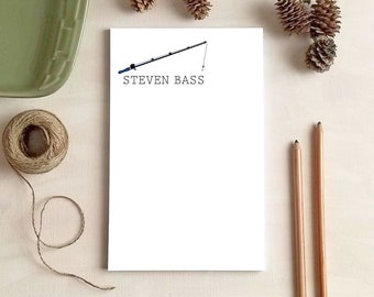 Fishing Pole Notepad - Personalized Notepads - Stationery Gift for Fishing Lovers - Fisherman Gifts