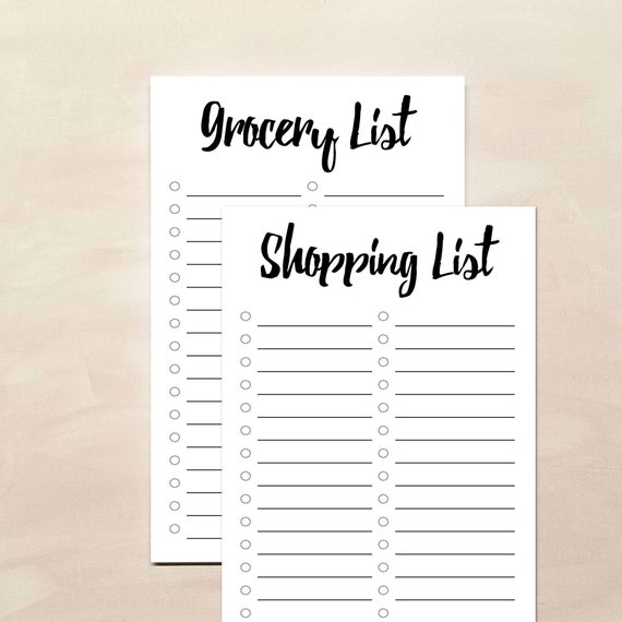 Grocery and Shopping List Notepad Set | Etsy