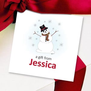 Editable Snowman Gift Tags Printable Winter Enclosure Cards Personalized MINI Cards Christmas Favor Tags PDF Instant Download