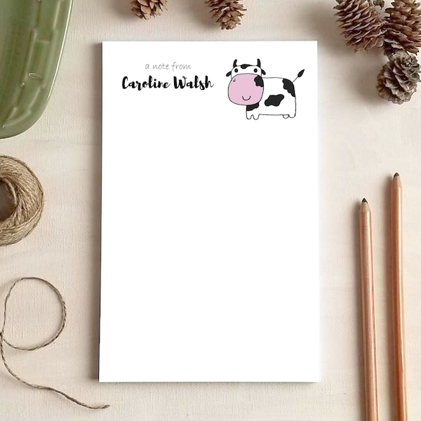 Cow Notepad - Personalized Notepads - Stationery Gifts for Kids