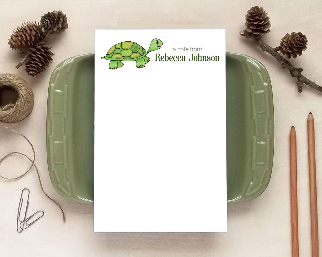 Printable Turtle Notepad for Kids - Personalized Notepads - Stationery ...