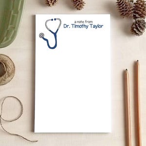 Stethoscope Notepad for Doctors or Nurses - Personalized Notepads - Medical Stationery Gifts - Doctor Gift