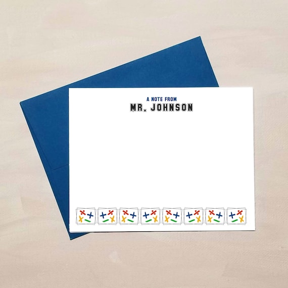 Math Flat Note Card Set for Teachers Personalized Stationery Gifts