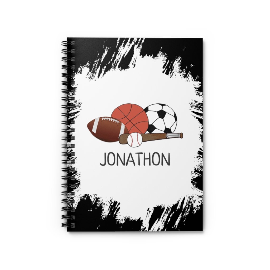 Sports Notebook Personalized Gift for Kids Etsy