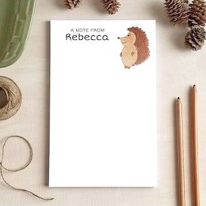 Hedgehog Notepad - Personalized Notepad - Watercolor Stationery Gifts for Children