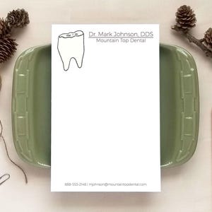 Printable Dentist Stationery Tooth Notes DIY Personalized Notepad Dental Dentist Gifts PDF Instant Download Print at Home