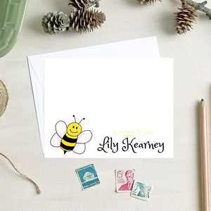 Personalized Bee Note Card Set Bumblebee Stationery Personalized Bee Gifts image 2