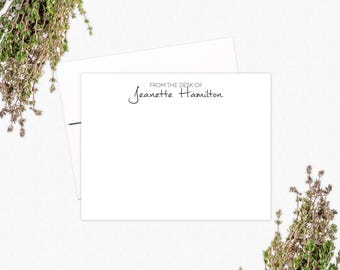 Personalized Stationery Note Card Set: Printable Flat Design (PDF)
