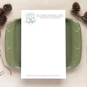 Printable Personalized Dentist Notepad - Tooth Notepad - Dental Stationery - Cute Dentist Gift - PDF Download - Print at Home