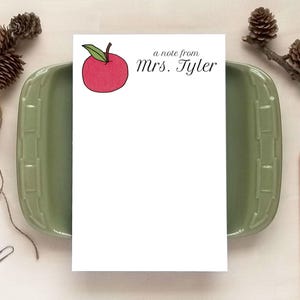 Red Apple Notepad - Gifts for Teachers - Personalized Notepad