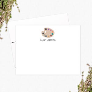 Printable Artist Gift - Paint Palette Stationery - Personalized Note Cards - Gift for Art Teacher - Print at Home PDF