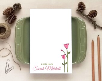 Tulip Notepad - Custom Floral Stationery Gift - Personalized Notepad