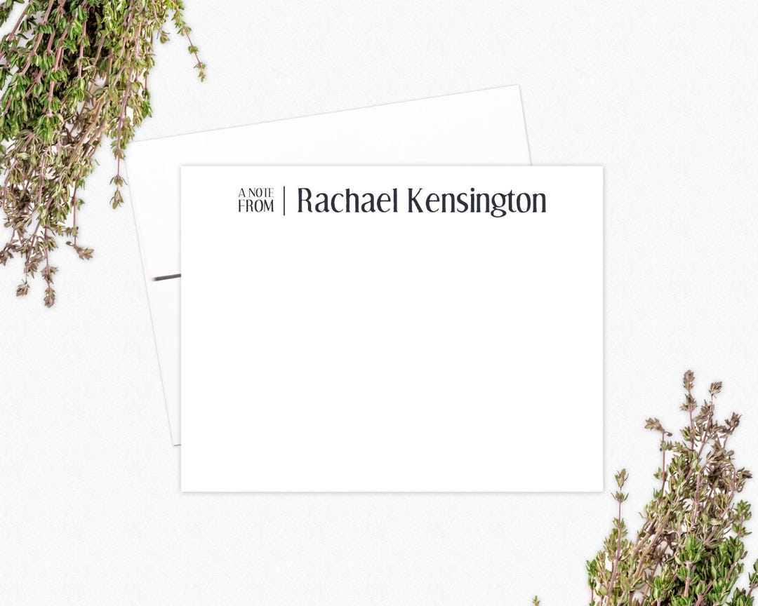 Personalized Flat Note Card Set: Custom Stationery Gift - Etsy