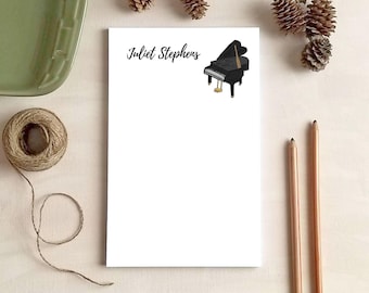 Pianist Gift - Grand Piano Notepad - Personalized Stationery Gift for Pianist or Music Teacher