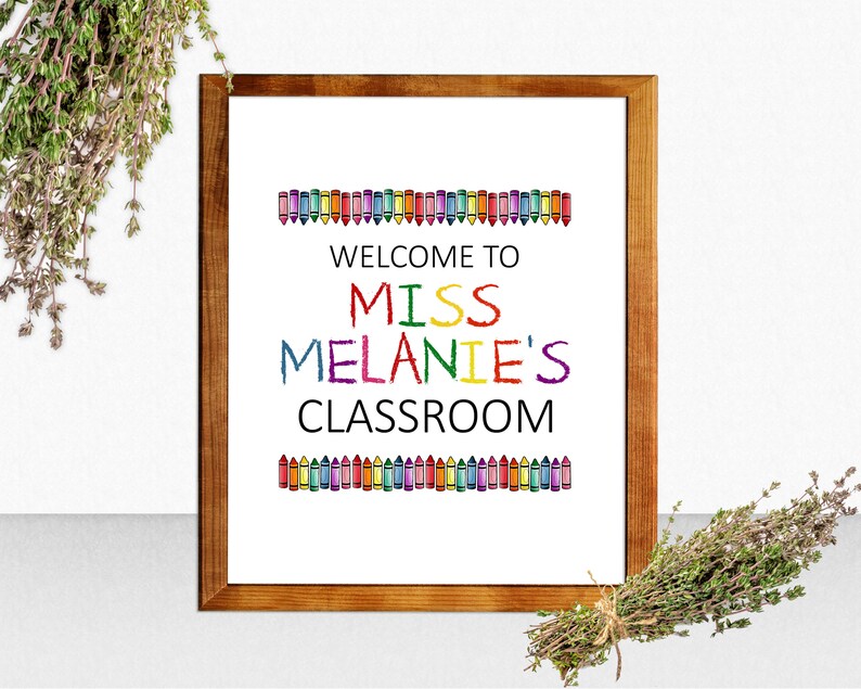 Personalized Classroom Sign Fat Crayon Classroom Welcome Etsy