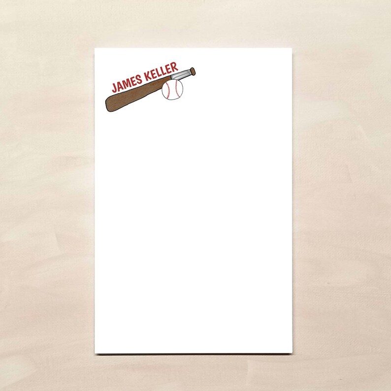 Personalized Notepad Baseball Notepad Stationery Gifts for Coach Baseball Gifts image 2