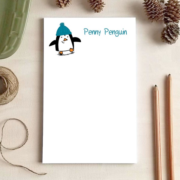 Personalized Penguin Notepad - Penguin Gift - Stationery Gifts for Penguin Lovers