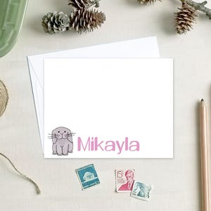 Bunny Gifts - Easter Stationery Gift for Kids - Personalized Note Cards image 2