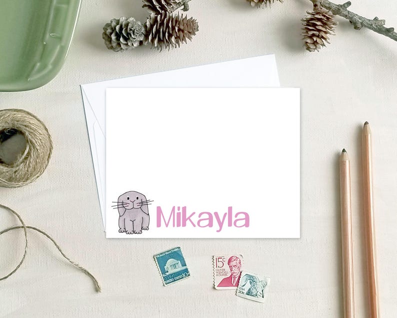 Bunny Gifts - Easter Stationery Gift for Kids - Personalized Note Cards image 2