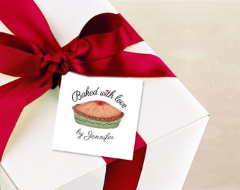 Cherry Pie Enclosure Cards - Bakery Gift Tags - Personalized Gift Tags - Food MINI Cards for Bakers - Pie Favor Tags