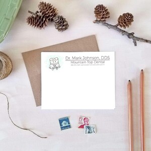 Dentist Gift - Personalized Stationery Set - Tooth Dental Note Cards and Notepad - Cute Gift for Dentists or Dental Hygienist zdjęcie 3