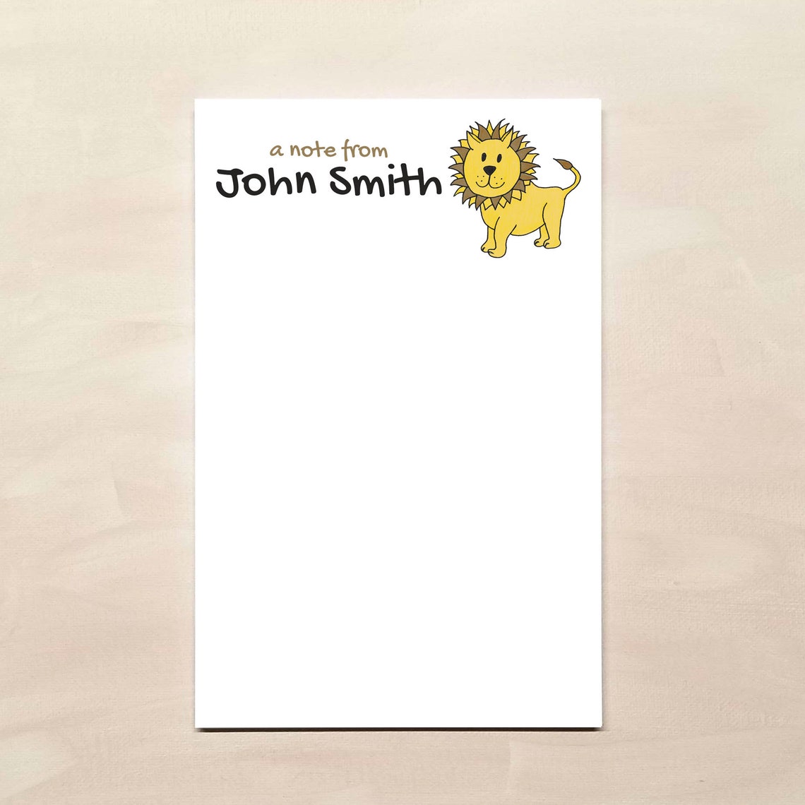 Lion Stationery Set para niños Bloc de notas personalizado y Etsy