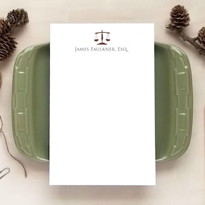 Personalized Notepad - Justice Notepad - Law Stationery Gift for Lawyers and Judges - Law School Graduation Gift