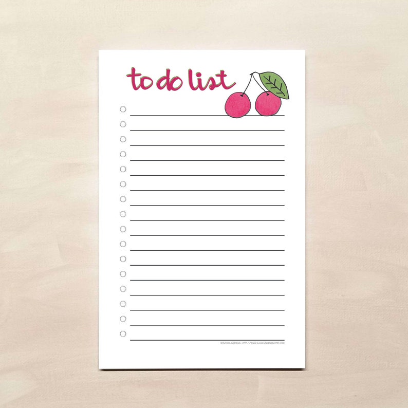 Cherry To Do List Notepad image 1