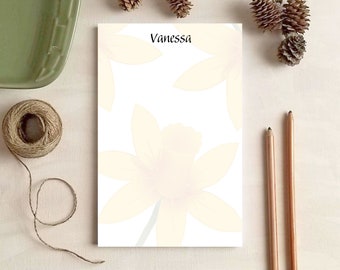 Personalized Notepad - Stationery Gift for Her - Faded Daffodil Notepad