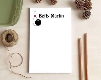 Personalized Notepad - Bowling Notepad - Stationery Gift for Bowler - Bowling League Gifts