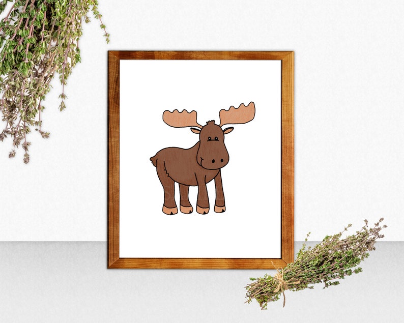 Printable Moose Sign Wall Art Printable Moose Sign Wall Art