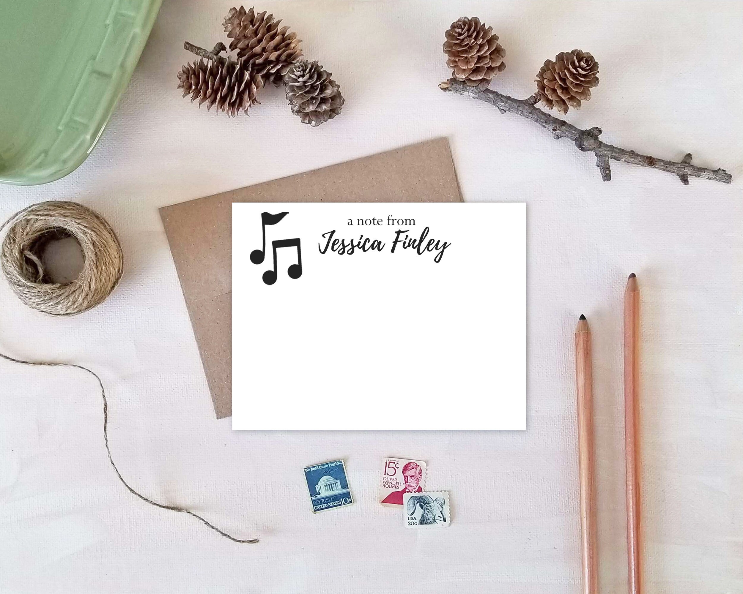 Music Note Cards Music Notes Stationery Gifts for Etsy