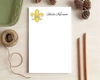 Personalized Fleur de lis Notepad - Fleur de lis Stationery - Fleur de lis Gifts