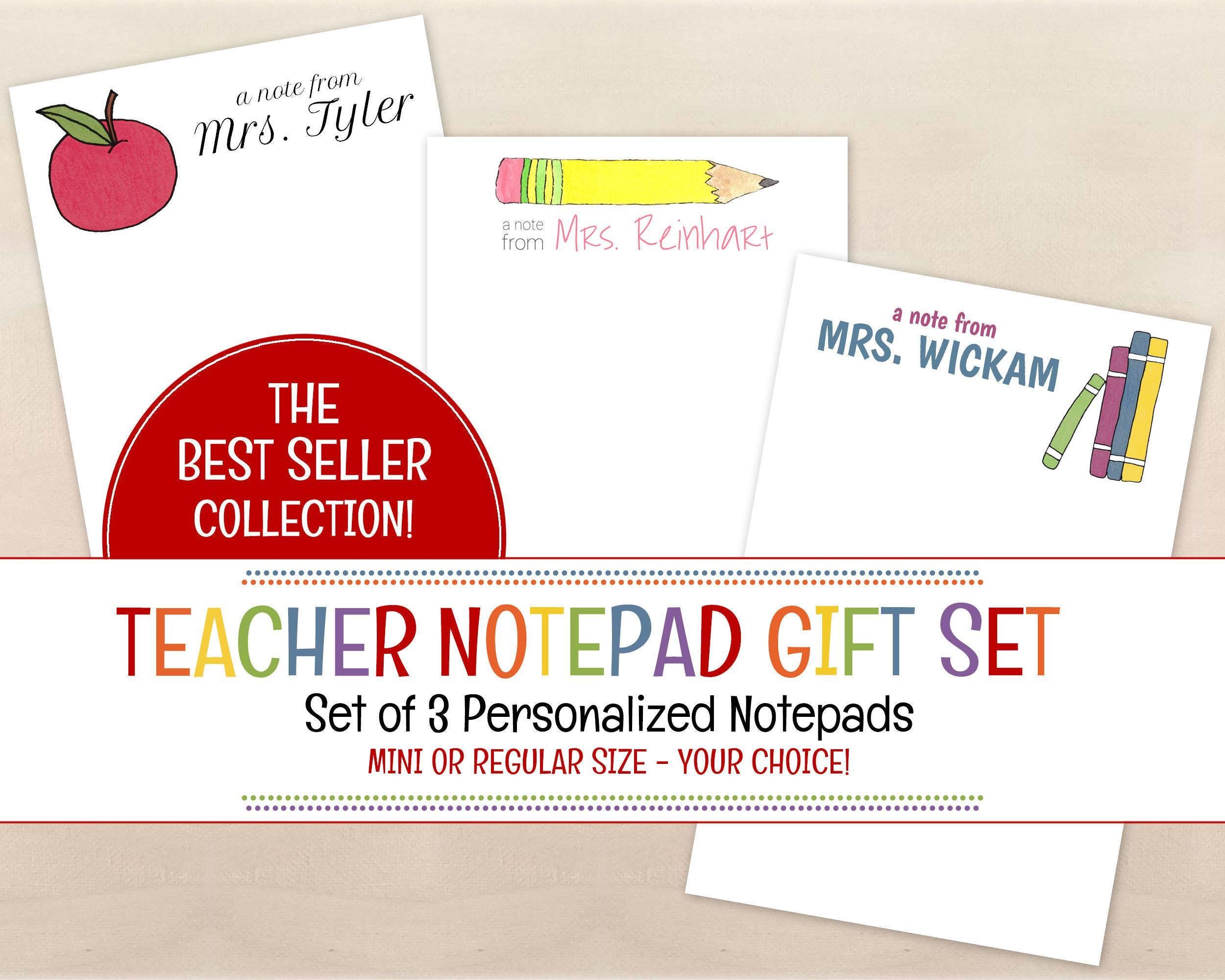 Teacher Notepad Gift Set - Personalized Stationery Gifts for Teachers ...