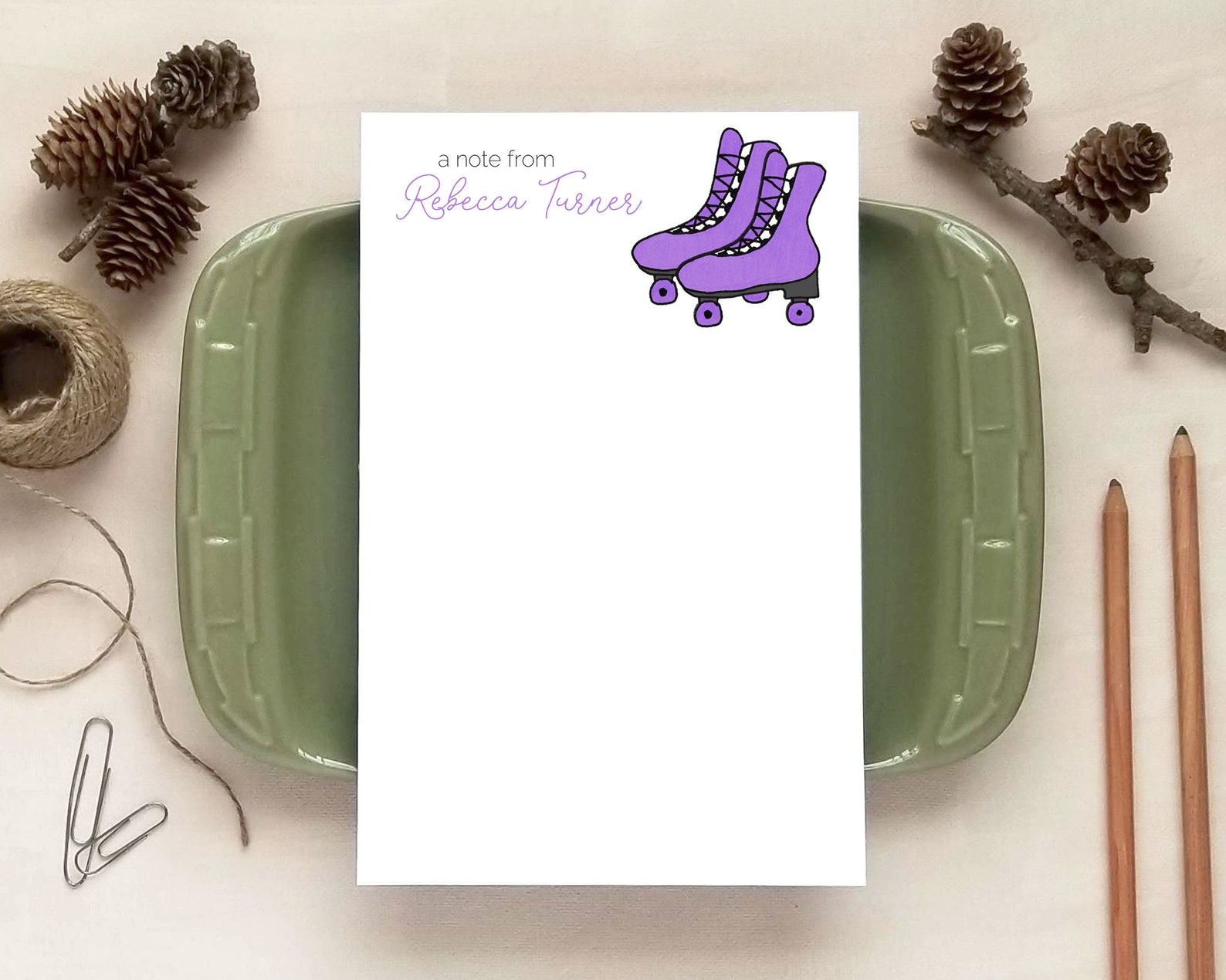 Personalized Notepad Roller Skates Notepad for Kids Etsy